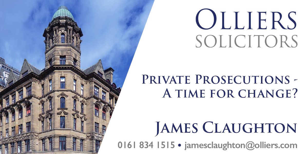 James Claughton, Private Prosecutions, A time for change?