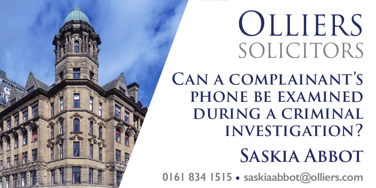 Saskia Abbot, Can a complainant’s phone be examined during a criminal investigation?