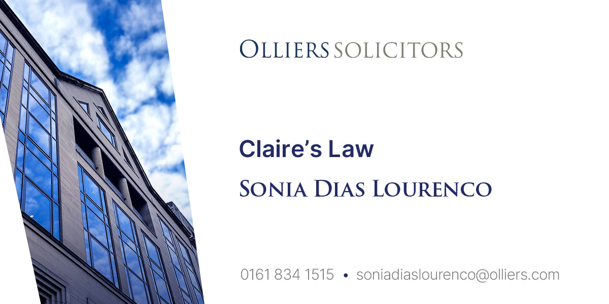 Claire’s Law, Sonia Dias Lourenco