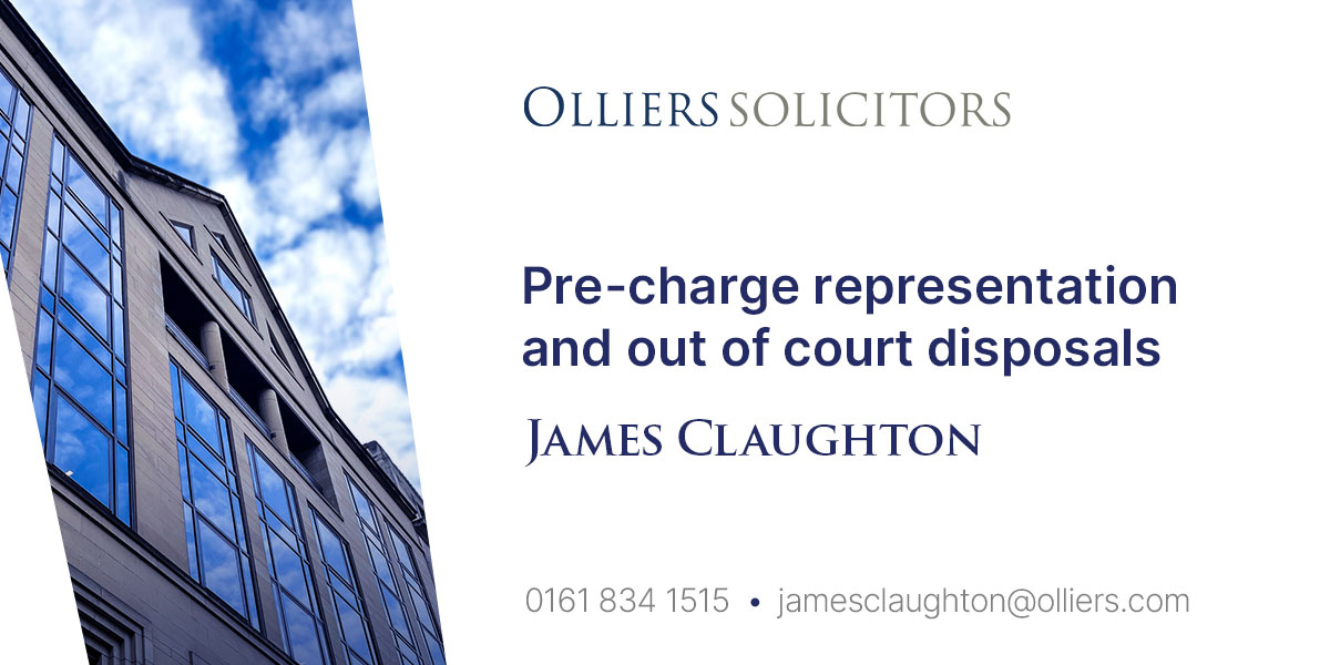 James Claughton, Pre-charge representation and out of court disposals
