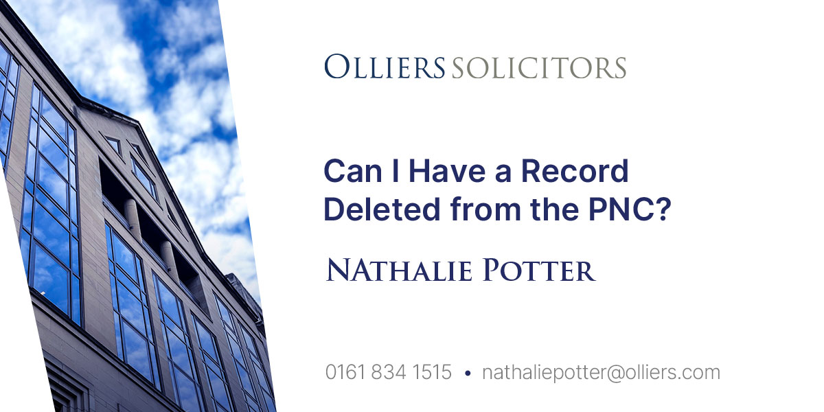 Nathalie potter, Can I Have a Record Deleted from the PNC?