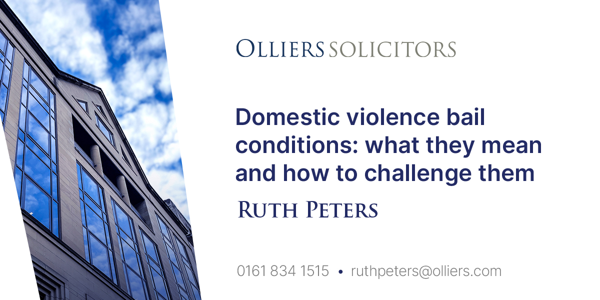Ruth Peters, Domestic violence bail conditions: what they mean and how to challenge them