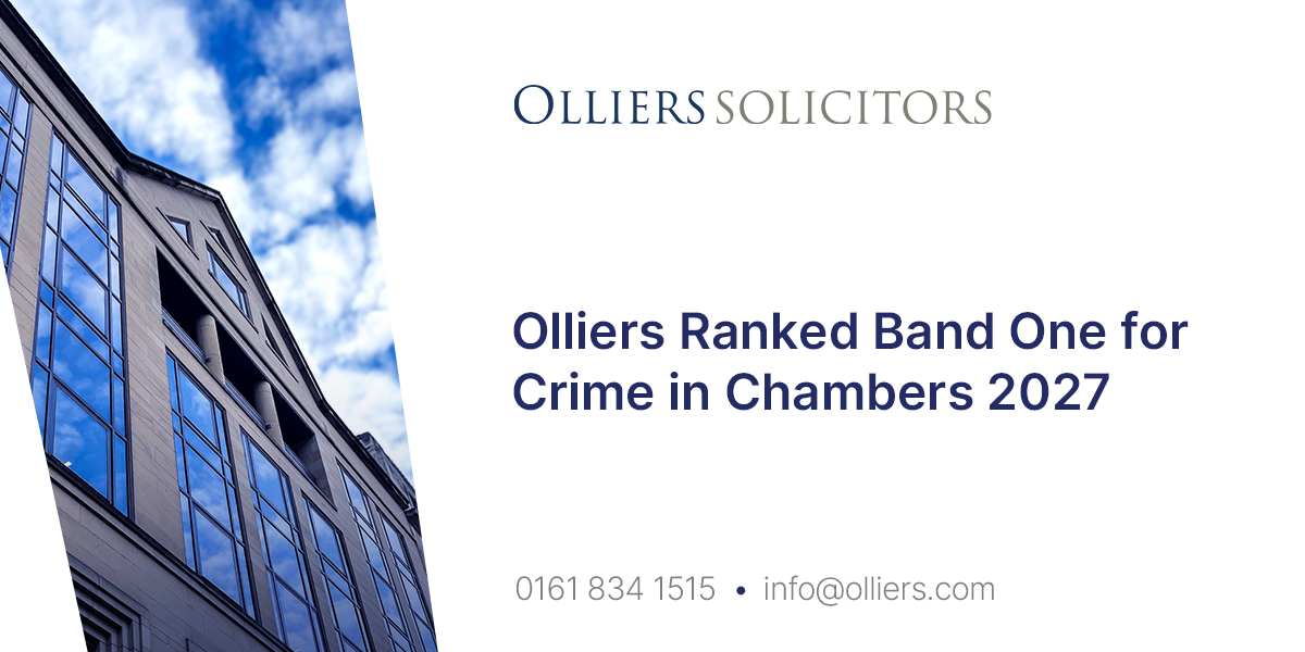 Olliers Ranked Band One for Crime in Chambers 2027